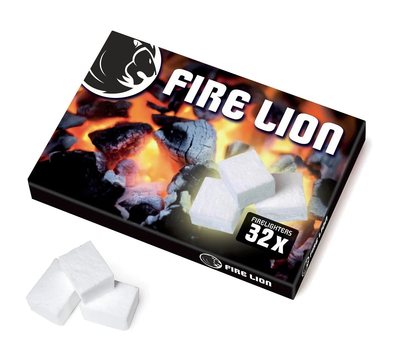 Fire Lion Anzündwürfel, 32 Würfel, geschnitten auf Paraffinbasis